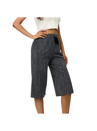 Frontwalk Beach Crop Pants Women High Waist Drawstring Casual Cargo Pants  Summer Holiday Capris Pants with Pockets S-3XL 