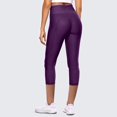 thumbnail image 1 of Mrat Women's Capris Yoga Pants with Pockets High Waisted Legging for Workout Drying Athletic Cropped Reflective Pants S-32 Purple XL, 1 of 3