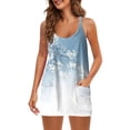 thumbnail image 1 of Mrat Women's Casual Baggy Jumpsuits for Women Color Suspender V-Neck Pullover Flowy Jumpsuits for Women Sleeveless Denim Rompers and Jumpsuits for Women Dress Light Blue_OO 3XL, 1 of 5