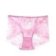 thumbnail image 1 of Mrat Women's Cotton Underwear Women's Mid-Waist Cotton Lace Thin Mesh Breathable Underwear Briefs Women's Boy Shorts Underwear S-285 Pink-a L, 1 of 3