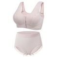 thumbnail image 1 of Mrat Women's Daisy Bra Front Snaps Bra No Underwire and High Support Push up Sports Bra Comfortable Easy Close Front Button Bra Gray_CC 44, 1 of 4