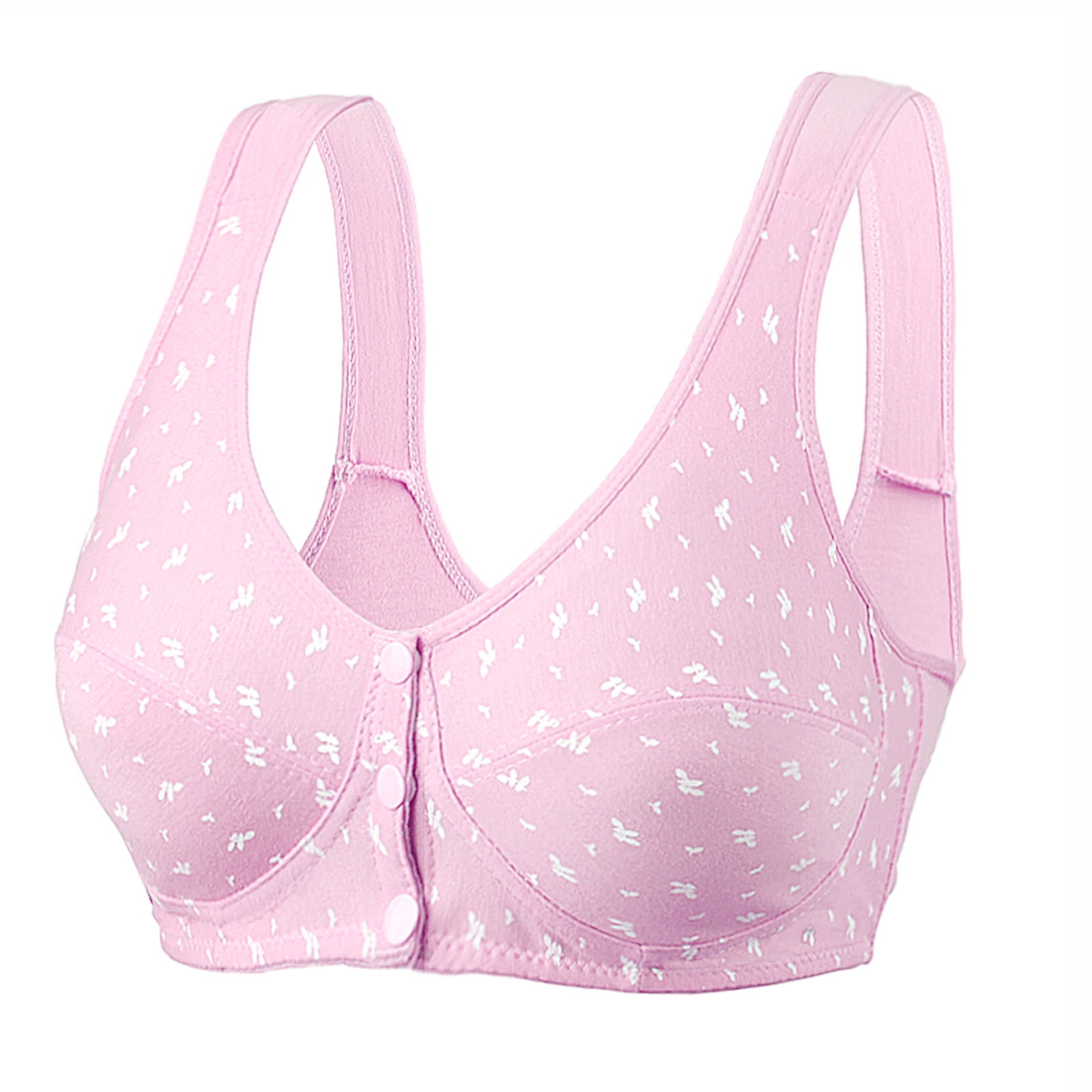 Daisy Bra Front Closure, Womens Daisy Bra, Front Snaps Button Bras No  Underwire Push Up High Support Sports Push Up Bra