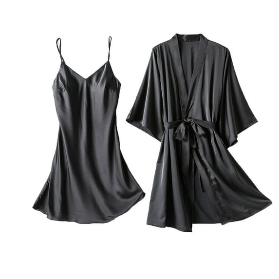 Mrat Women's Lace Satin Solid Color Pajamas Sets Cami Shorts Sets Sleepwear Homewear Cozy Earth Pajamas S-99 Black XXL