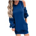 thumbnail image 1 of Mrat Women's Lightweight Zip up Hoodie Women Long Hooded Pullover Casual Workout Soft Fall Zipper Shoulder Outfits Winter Oversized Sweatshirts S-78 Blue XXL, 1 of 8