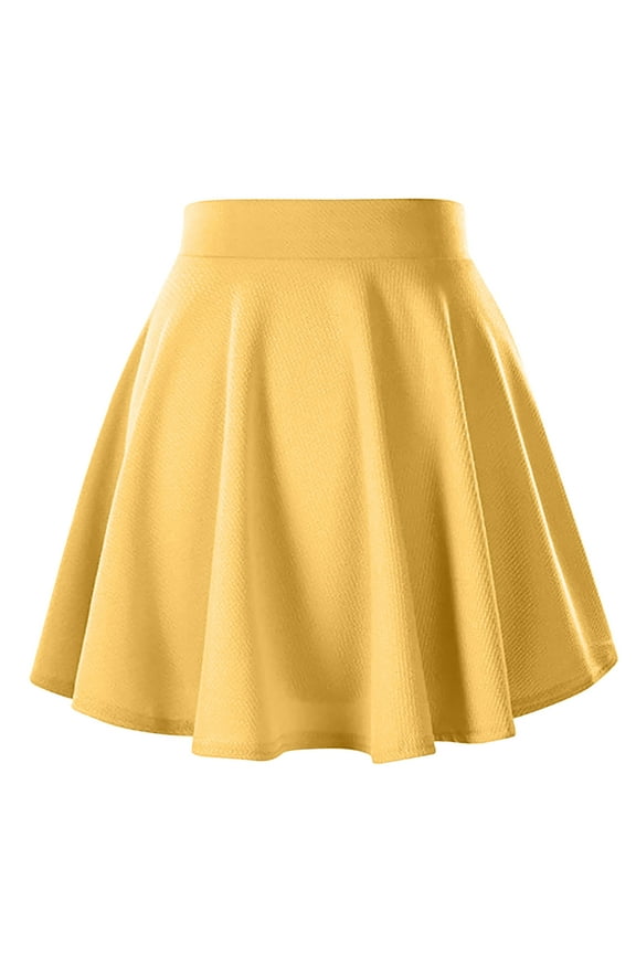 Women's Sequin Skirt Women High Waist Solid Denim Skirt Plus Size Mini Pencil Skirt Hip Casual Summer Loose Boho Long Skirt Slim Short Skirt Bodycon Short Mini Skir Yellow L