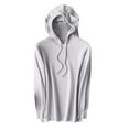 thumbnail image 1 of Mrat Women's Soft Hooded Sweater Drawstring Pullover Loose Fitting Sweater Stretch Tops Women Hoodie and Sweatshirt S-180 Gray M, 1 of 9