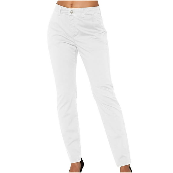 Mrat Women's Sweatpants Women High Waisted White Linen Pants Lace Up Black Scrub Pants Straight Leg Linen Trousers for Women Wide Leg Pants White XL