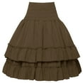 thumbnail image 1 of Mrat Women's Vintage Gothic Skirt Renaissance Style High-Waisted Gothic Layered Ruffled Knee Length Skirt S-69 Brown S, 1 of 8