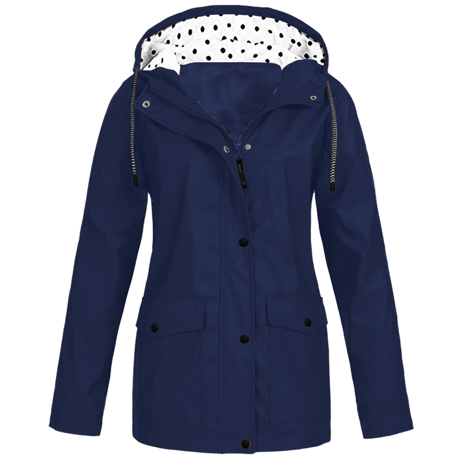 Mrat Women’s Waterproof Rain Jacket Ladies Solid Winbreaker Raincoat  Outdoor Plus Size Long Sleeve Hooded Rain Coat Windproof Hoodies  Lightweight Rain