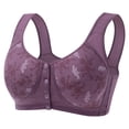 thumbnail image 1 of Mrat Womens Bralette Pullover Woman's Comfortable Lace Breathable Bra Underwear No Rims S-69 Purple XXL, 1 of 4