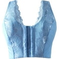 thumbnail image 1 of Mrat Womens Bras Women's Underwear Women's Thin Large Plus Size Bandeau Women's Unlined Scoop Neck Bralette Womens Bras Size No Sponge Breathable Cup Bra Blue 5XL, 1 of 7
