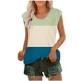 thumbnail image 1 of Mrat Womens Camisole Tank Tops Women's Cap Sleeve Tops Summer Tank Tops Casual Basic Tees Shirts Loose Blouses Slim Cami S-352 Green S, 1 of 5