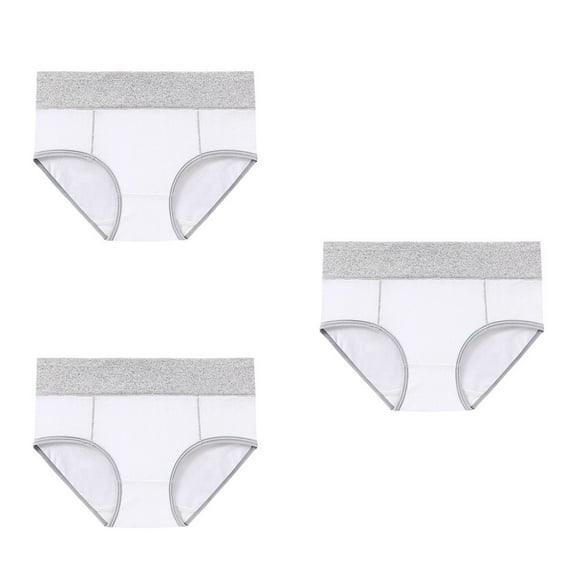 Mrat Womens Cheeky Underwear Colored and Cotton Waist Lifting and Buttocks Closing Triangular Underwear for Women Womens Underwear 360 Stretch S-134 White L