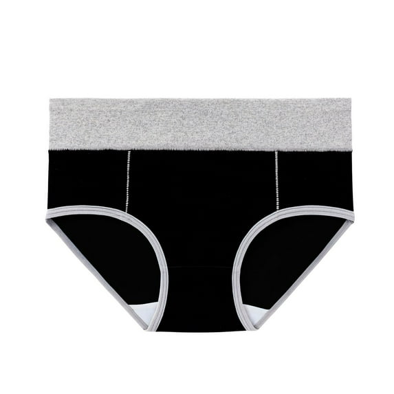 Mrat Womens Cotton Underwear Women's Large Seamless Cotton High Waist Briefs Hip Lifting Underpanties Period Underwear for Women Plus Size S-137 Black L