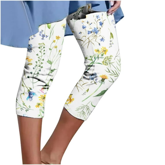 Mrat Womens Cropped Pants High Waist Loose Capris Pants Solid Color Elastic Pants Wide Leg Capris for Women Sweatpants Workout Capris for Women Khaki L