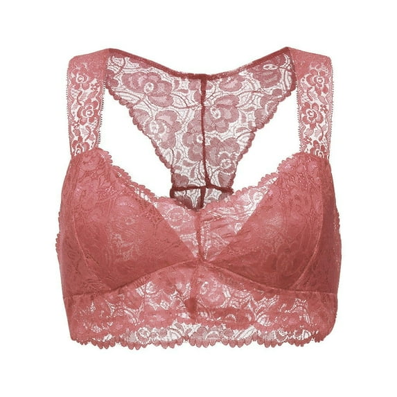 Mrat Womens Cute Bra Women Plus Size Crop Wire Free Bra Lingerie V-Neck Underwear S-3Xl Shaper Bra Truekind S-400 Red-A S