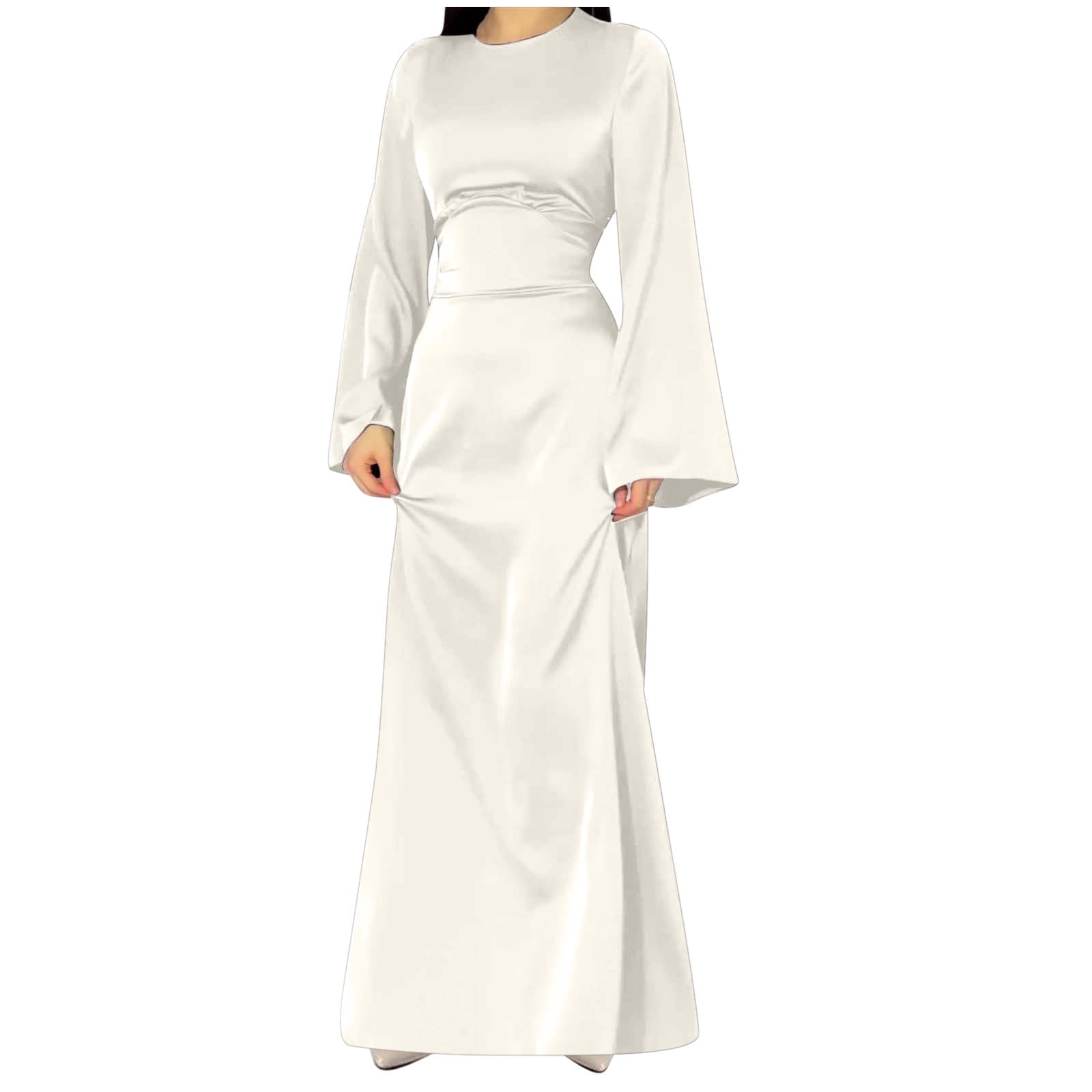 chinese dress ladies Simple Kimono Sleeve Silky Satin Wedding Dress Sample Sale main image 0
