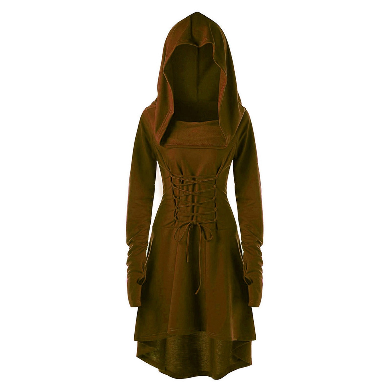Mrat Womens Gothic Hooded Dress Long Sleeve Medieval Renaissance