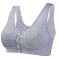 thumbnail image 1 of Mrat Womens Half Bra Women Printed Front Buckle Without Steel Ring Underwear Soft Cotton Large Size Underwear Bra S-84 Gray L, 1 of 6