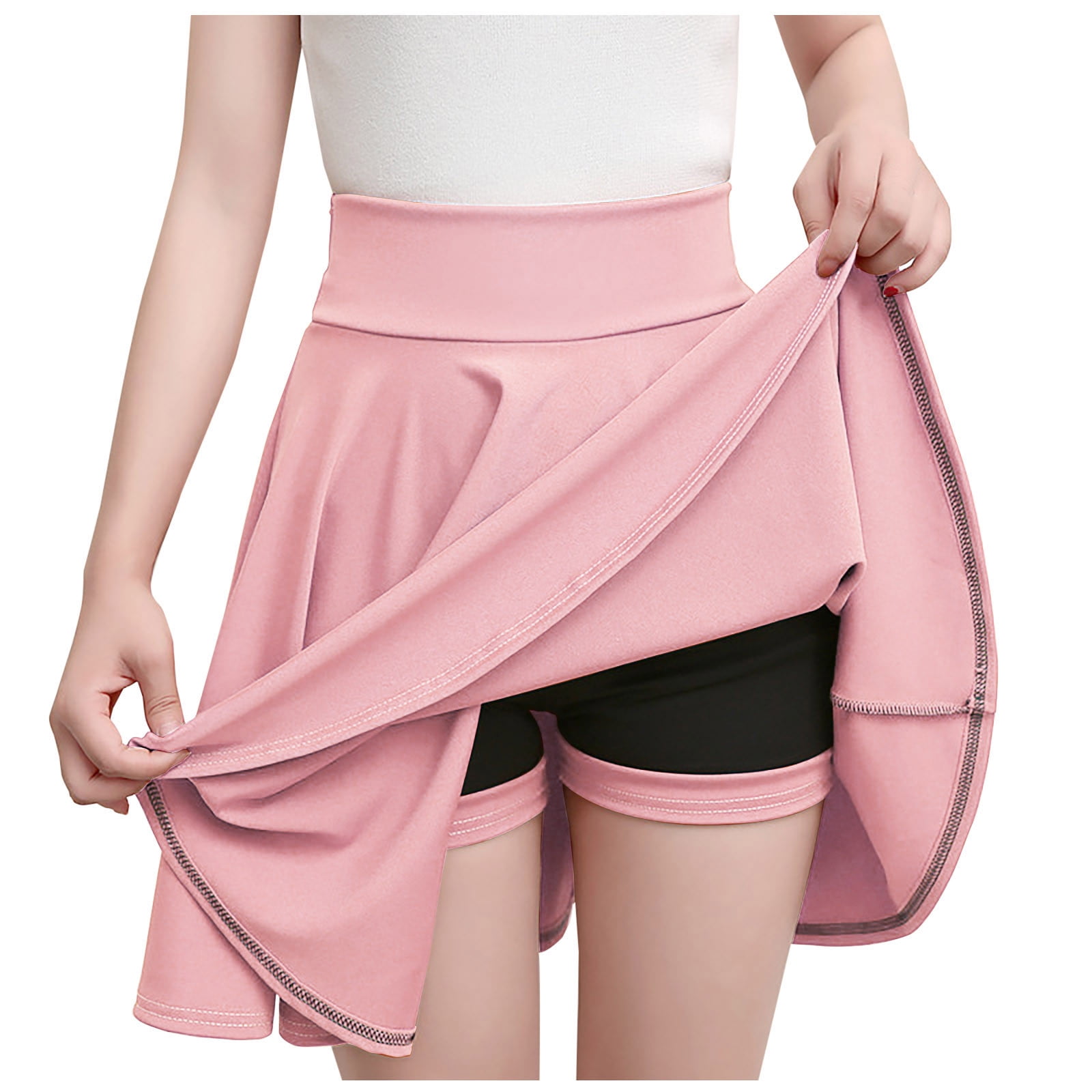 Pink Plaid High Waisted Skater Skirt Clubwear, Rave Wear, Mini Circle Skirt  