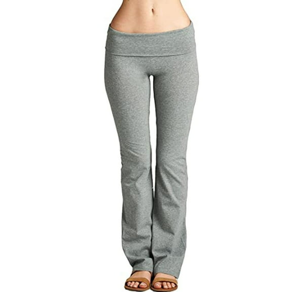Mrat Womens Pants Dressy Casual Full Length Yoga Pants Ladies Stretch Yoga Leggings Fitness Running Gym Full Length Sports Active Pants Yoga Pants Gray L
