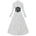 thumbnail image 1 of Mrat Womens Renaissance Dress Medieval Costume Traditional Irish Dress Long Dress Outfit Halloween Costume Dresses S-15 White L, 1 of 8