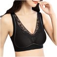 thumbnail image 1 of Mrat Womens Sports Bras Clearance Thin Seamless Underwear Push Up Bralette Tops Plus Size Bandeau Bras Training Bra Black_3 XL, 1 of 5