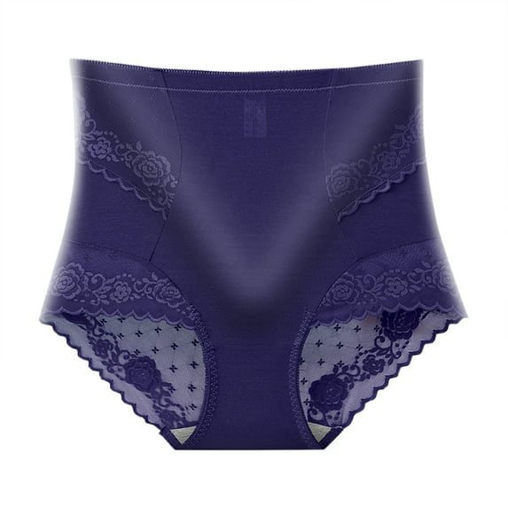 Mrat Womens Underwear High-Cuts Womens Breathable Comfortable Soft and Cotton Lace Satin Underwear Womens Underwear Cotton S-174 Blue XXL