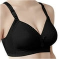 thumbnail image 1 of Mrat Womens Underwire Athletic Bra Woman'S Embroidered Glossy Comfortable Breathable Bra Underwear No Rims Lace Bras for Women S-1997 Black 42, 1 of 5