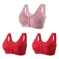thumbnail image 1 of Mrat Womens Yoga Bras Bras for Older Women, Comfortable and Convenient Front Button Bra for Seniors S-45 Hot-Pink XXL, 1 of 5