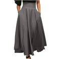 thumbnail image 1 of Mrat Women Satin Skirt Women's High-Waisted Buttock Skirt Swimsuit Skirt Temperament Knee-Length Skirt Ribbed Knit Basic Tube Midi Skirt Holographic Metallic Skirts Dark Gray M, 1 of 6