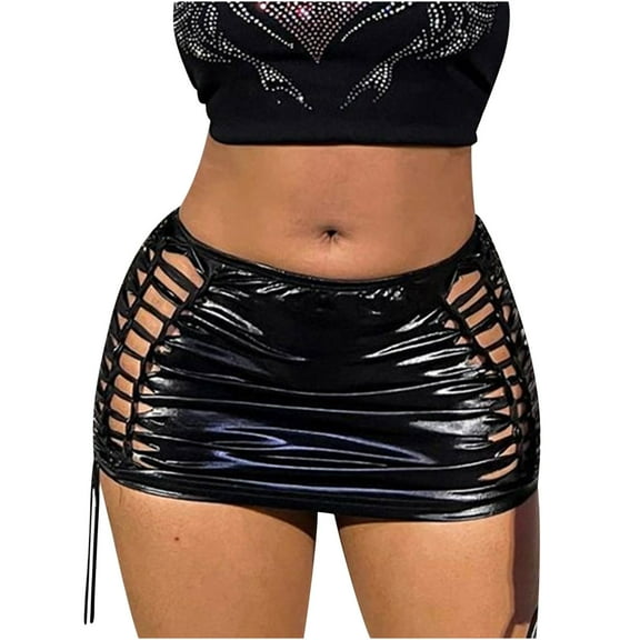 Mrat Wrap Pencil Long Skirts Fashion Women Solid Mini Skirt Strap Hollow out Ladies Short Skirts Linen Skirts S-85 Black S