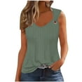 thumbnail image 1 of Mrat Yoga Tank Tops Women's Fashion Printed Short Sleeves Blouse Round Neck Casual Tops Wide Strap Tank Tops for Women S-506 Army-Green M, 1 of 6