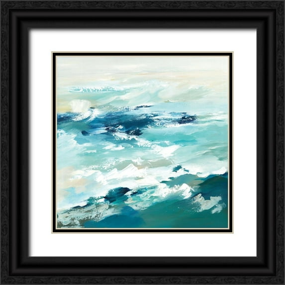 Mravyan, Valeria 20x20 Black Ornate Wood Framed with Double Matting Museum Art Print Titled - Ripple in the Sea I