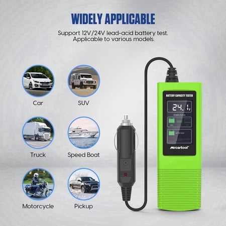 Mrcartool Automotive Battery Tester, Analyzer Power Capacity Tester Voltage detector 12V/24V,Electrical Tester with LCD Display price history and forecast - Mrcartool MMT253-1