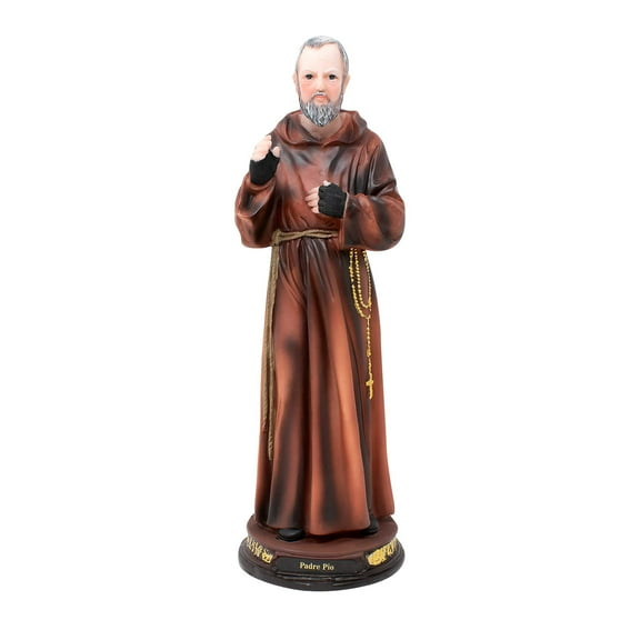 MrcjSales Father Pio Resin Statue | 12 inches | Realistic Appearance | Church Services, Home Decor, Gifts | Spanish Name Padre Pio