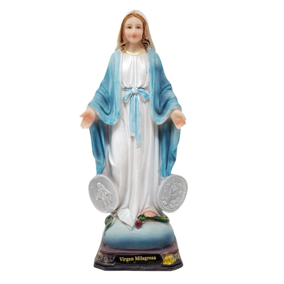 MrcjSales  Miraculous Virgin Resin Statue | 8 inches | Durable Craftsmanship | Spiritual Home Decor Symbolizing Virgen Milagrosa for Church, Gifts, Celebrations, and Altars