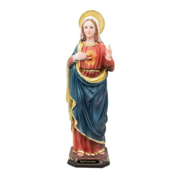 MrcjSales  Sacred Heart of Mary Resin Statue | 12 inches | Detailed Craftsmanship | Church, Home Decor, Gifts