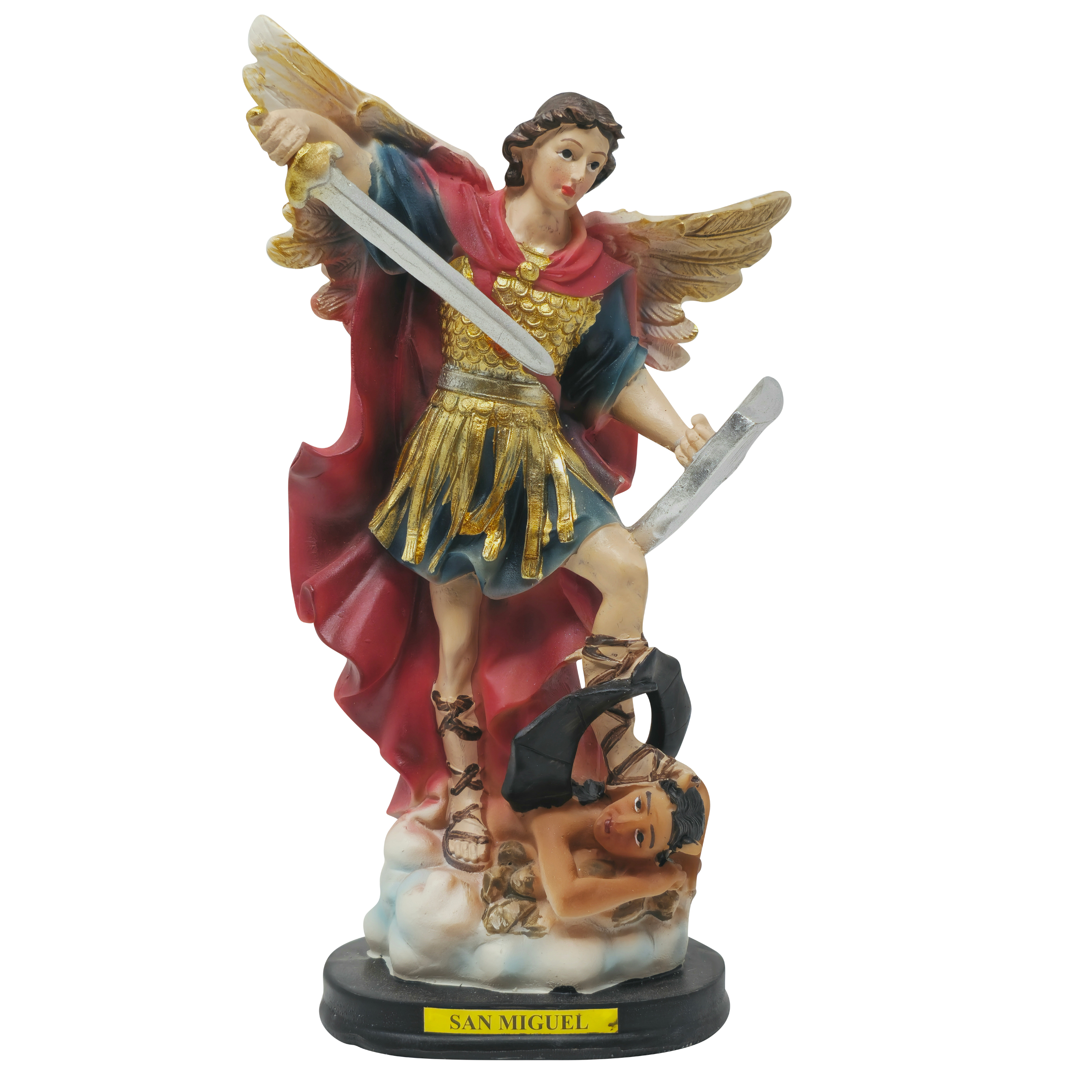 Saint Michael Ascending Angel Statue - 11 Inch White Sculpture - Gift Boxed