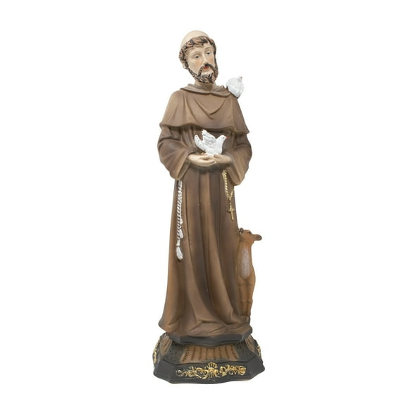 MrcjSales  San Francisco de Asis Resin Statues - saint franciso pf asis | 8' inches | High-Quality Craftsmanship | Perfect for Church, Home Decor, Gifts