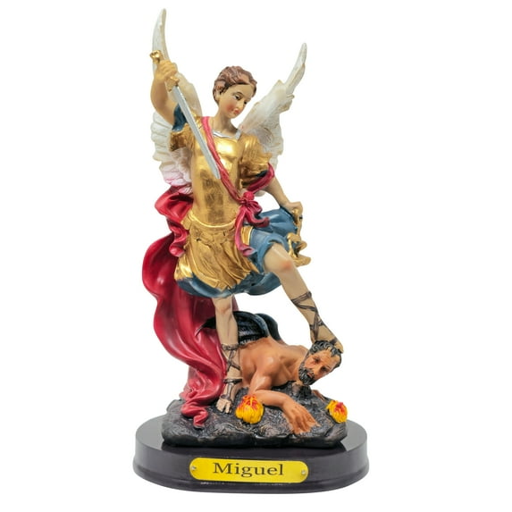 MrcjSales – St. Michael Archangel Statue - san miguel 8" inches| Divine Protection | Durable Resin | Ideal for Church, Home, Gifts