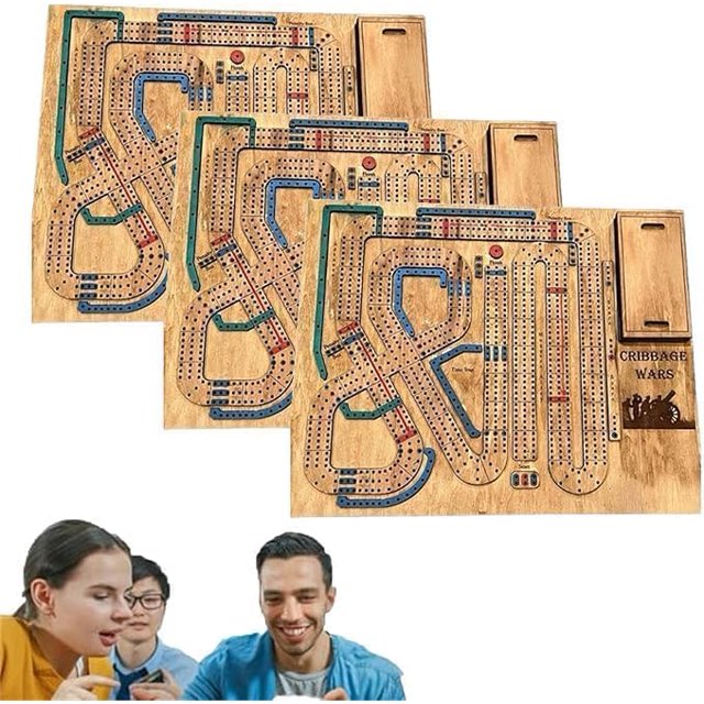 Mrigtriles 3PCS Cribbage Wars Board Game, 2024 New Wooden Cribbage