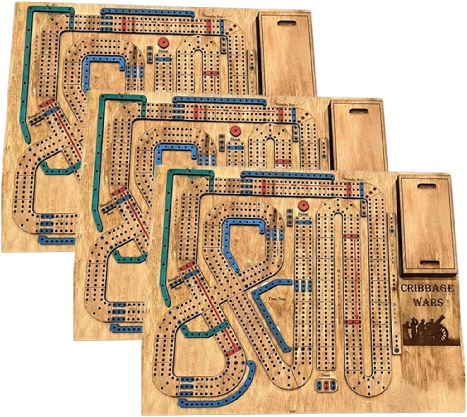 Mrigtriles 3PCS Cribbage Wars Board Game, Cribbage War Game, Cribbage Wars, 2024 New Wooden