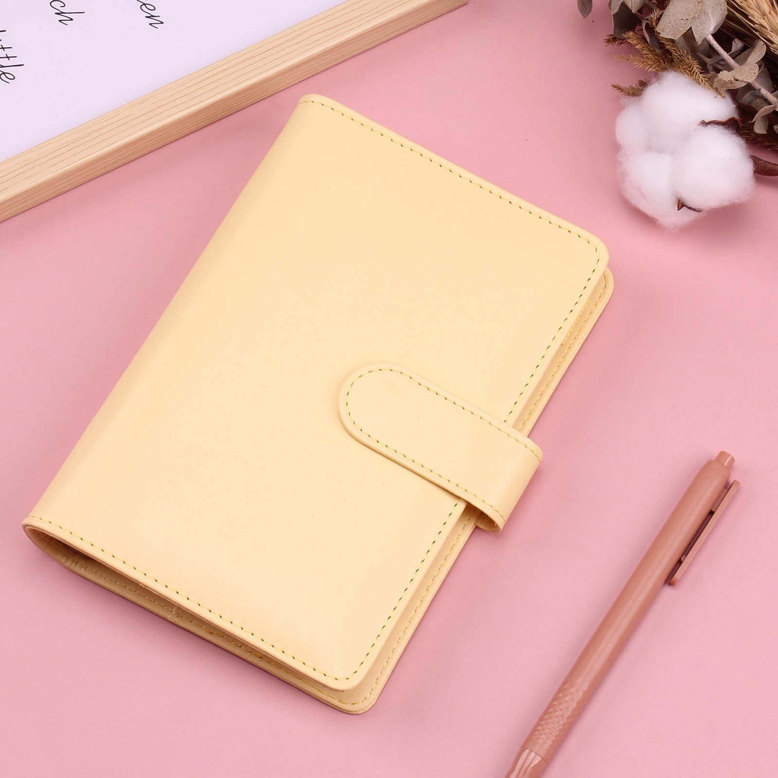Mrigtriles A6 PU Leather Notebook Binder,Mini Binder Refillable Paper
