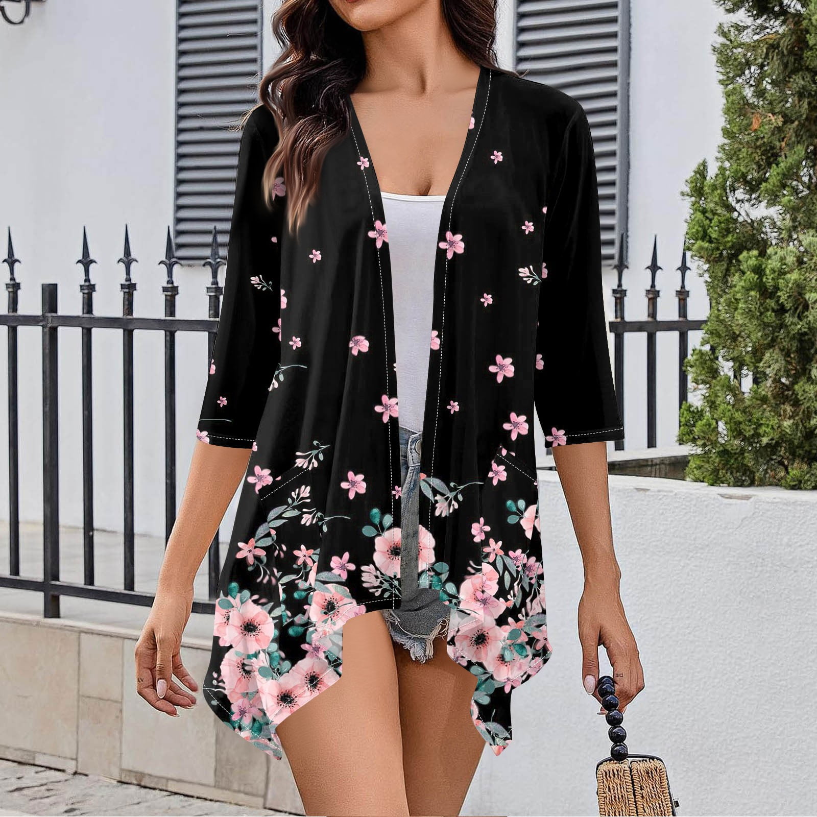 Mrigtriles Cardigan for Women 3/4 Length Sleeve Cardigan Light Weight