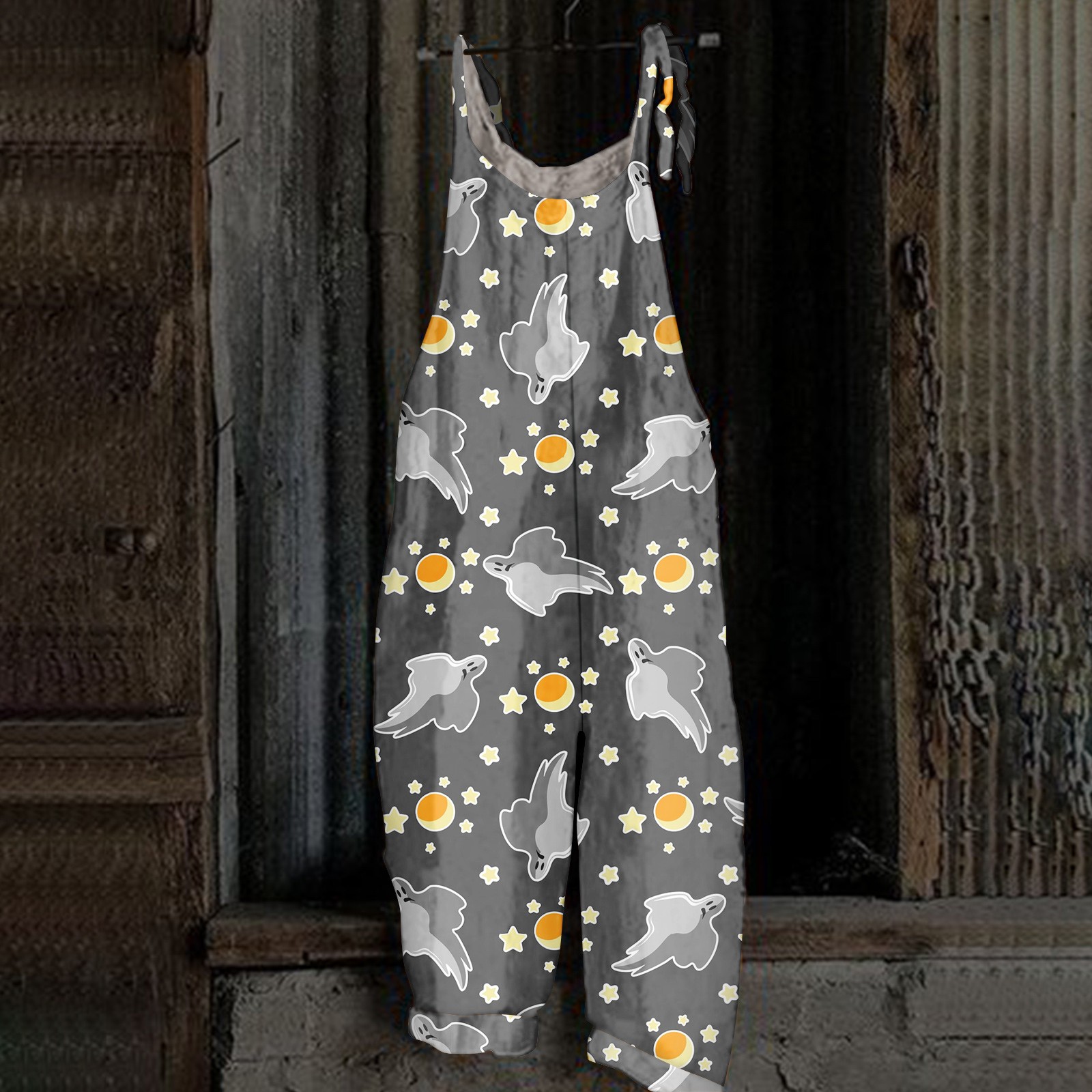 Mrigtriles Halloween Plus Size Jumpsuit for Curvy Women Fall Bat Print