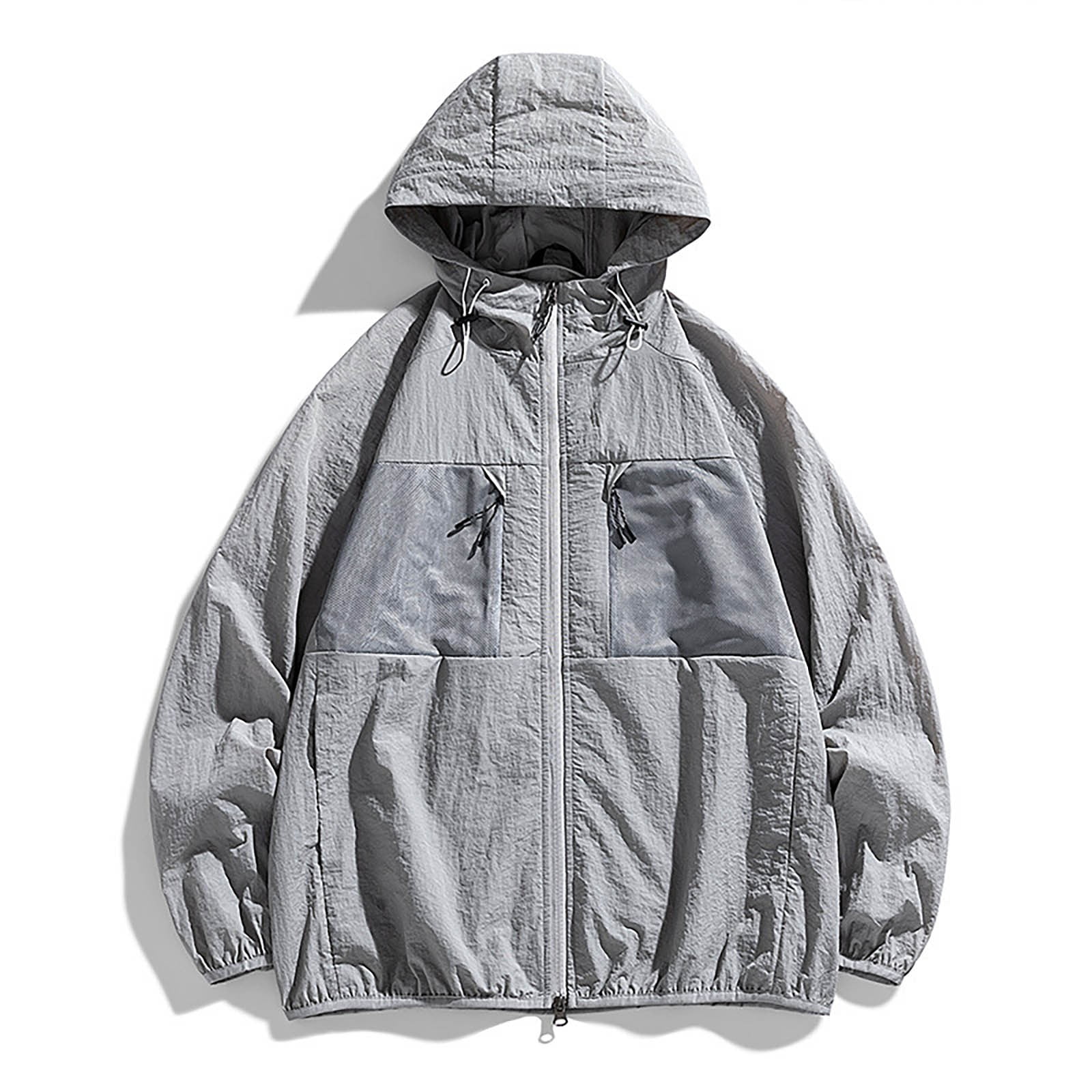 Mrigtriles Men's Jackets Clearance Solid Hooded Lightweight Sun