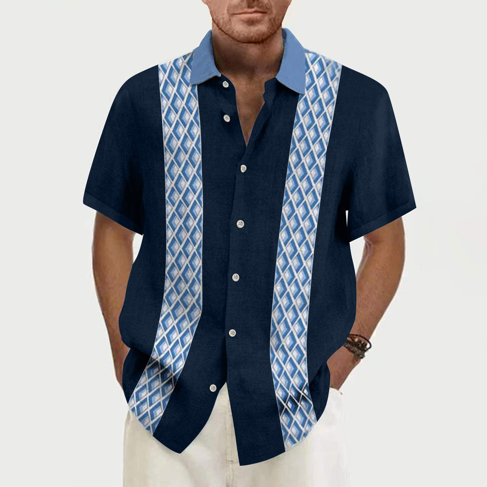 Mrigtriles Mens Summer Shirts Big and Tall Button Down Short Sleeve
