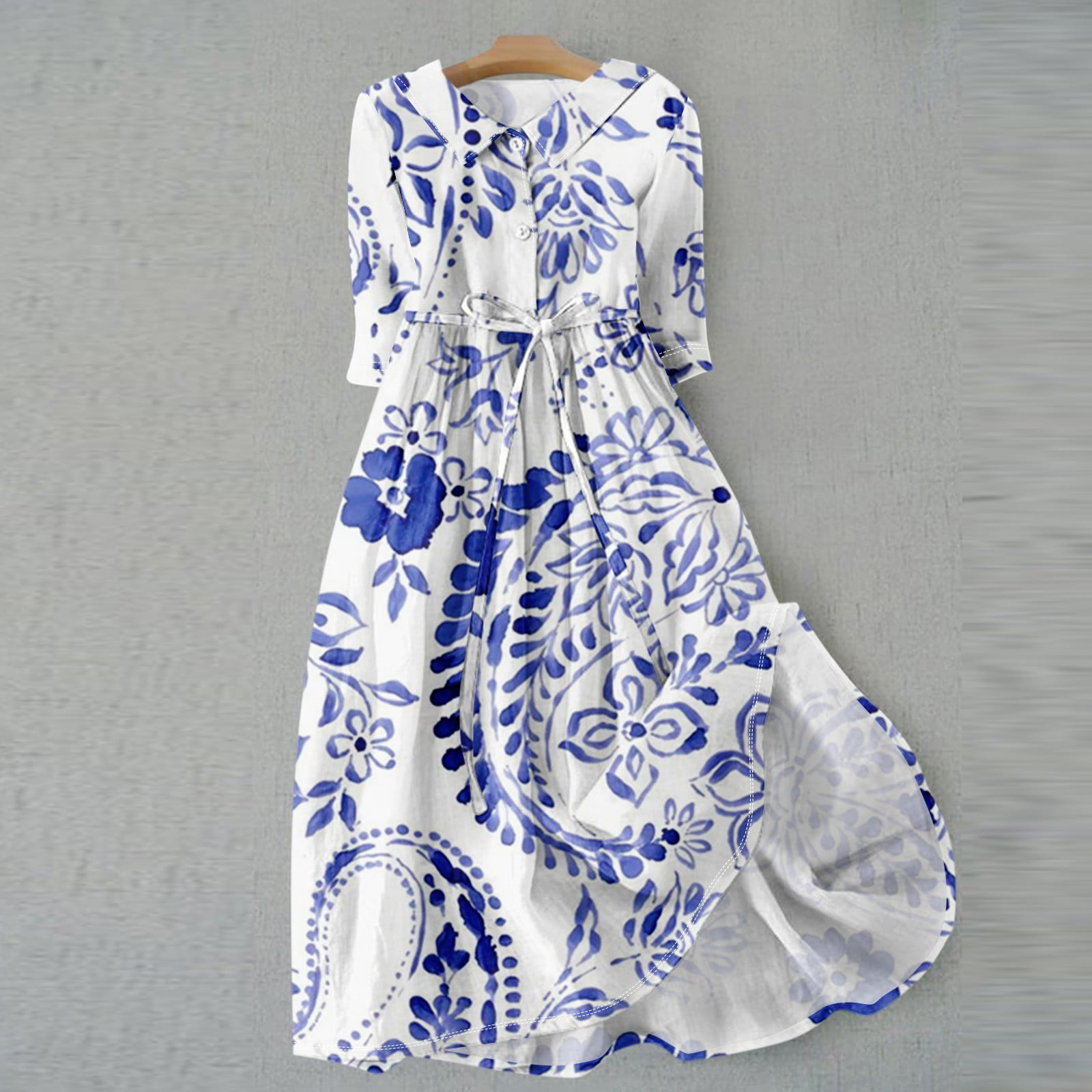 Mrigtriles Sun Dresses for Women Casual Clearance Elegant 3/4 Sleeve