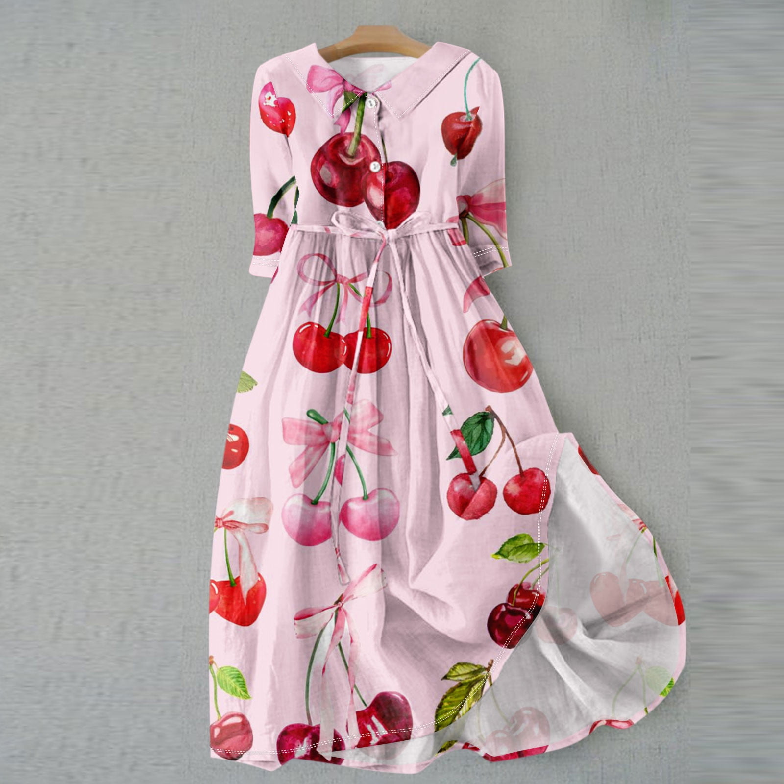 Mrigtriles Sun Dresses for Women Casual Plus Size Vacation 3/4 Sleeve